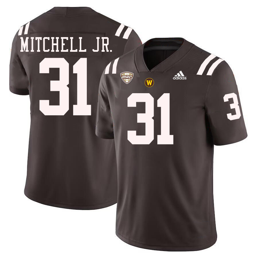 #31 Carlos Mitchell Jr. Western Michigan Broncos College Football Jerseys Stitched-Brown